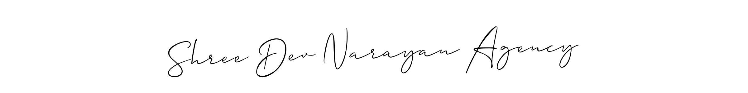 How to Draw Shree Dev Narayan Agency signature style? Allison_Script is a latest design signature styles for name Shree Dev Narayan Agency. Shree Dev Narayan Agency signature style 2 images and pictures png