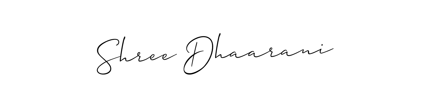 It looks lik you need a new signature style for name Shree Dhaarani. Design unique handwritten (Allison_Script) signature with our free signature maker in just a few clicks. Shree Dhaarani signature style 2 images and pictures png