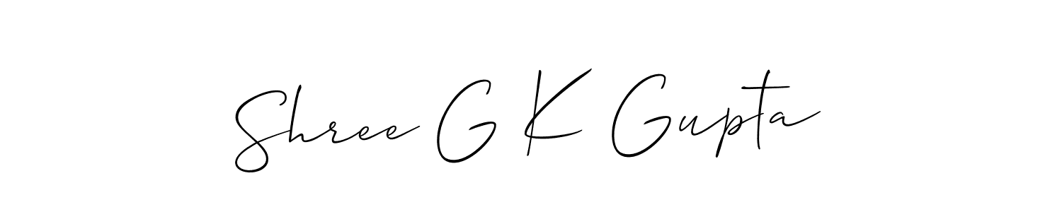 Similarly Allison_Script is the best handwritten signature design. Signature creator online .You can use it as an online autograph creator for name Shree G K Gupta. Shree G K Gupta signature style 2 images and pictures png