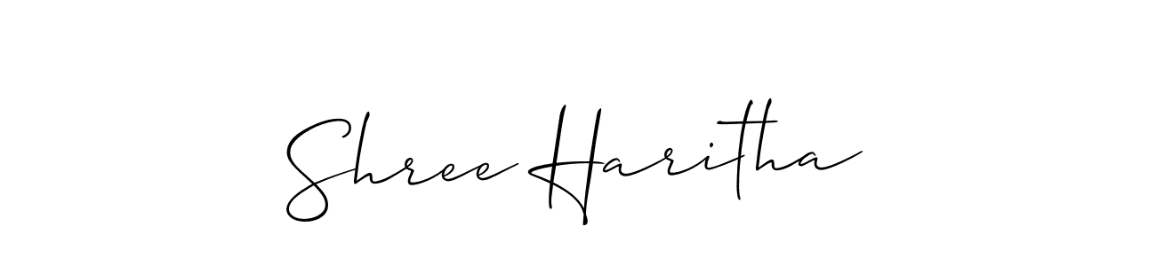 Use a signature maker to create a handwritten signature online. With this signature software, you can design (Allison_Script) your own signature for name Shree Haritha. Shree Haritha signature style 2 images and pictures png