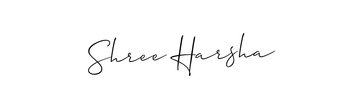 How to make Shree Harsha signature? Allison_Script is a professional autograph style. Create handwritten signature for Shree Harsha name. Shree Harsha signature style 2 images and pictures png