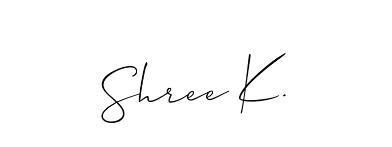 How to Draw Shree K. signature style? Allison_Script is a latest design signature styles for name Shree K.. Shree K. signature style 2 images and pictures png