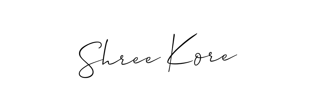 Create a beautiful signature design for name Shree Kore. With this signature (Allison_Script) fonts, you can make a handwritten signature for free. Shree Kore signature style 2 images and pictures png