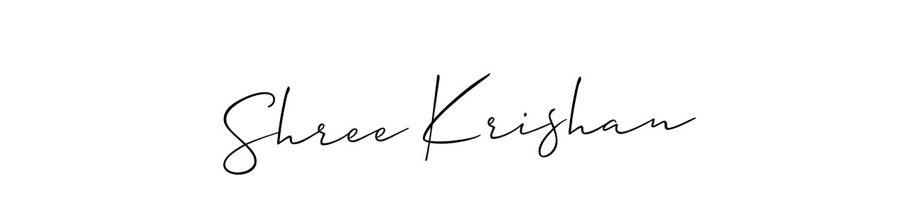 How to make Shree Krishan signature? Allison_Script is a professional autograph style. Create handwritten signature for Shree Krishan name. Shree Krishan signature style 2 images and pictures png