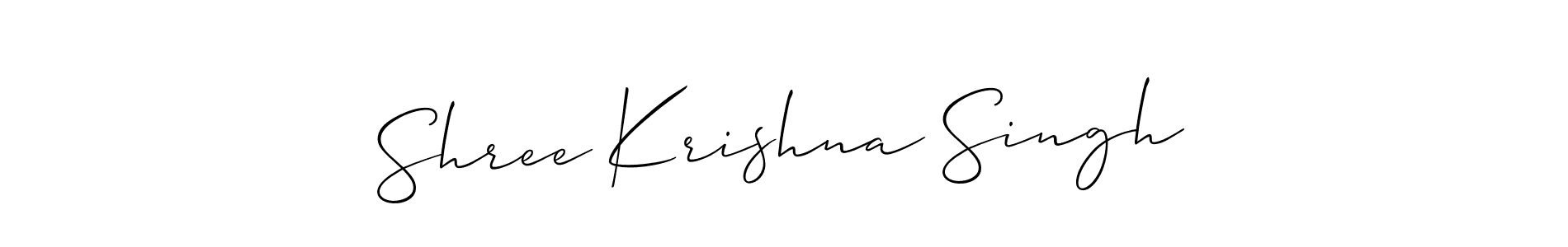 if you are searching for the best signature style for your name Shree Krishna Singh. so please give up your signature search. here we have designed multiple signature styles  using Allison_Script. Shree Krishna Singh signature style 2 images and pictures png