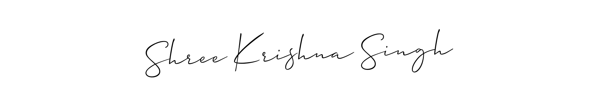 if you are searching for the best signature style for your name Shree Krishna Singh. so please give up your signature search. here we have designed multiple signature styles  using Allison_Script. Shree Krishna Singh signature style 2 images and pictures png