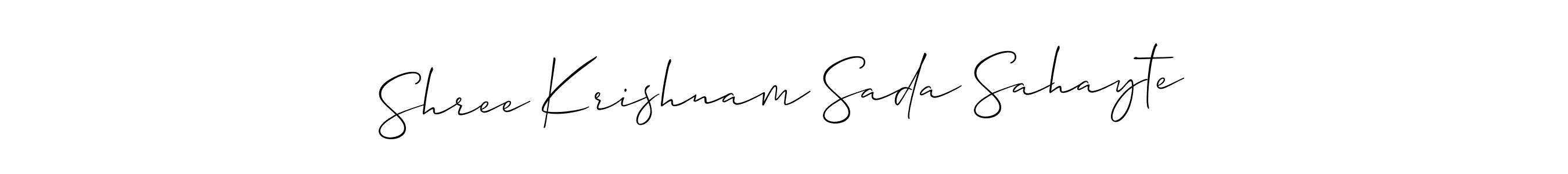 Make a short Shree Krishnam Sada Sahayte signature style. Manage your documents anywhere anytime using Allison_Script. Create and add eSignatures, submit forms, share and send files easily. Shree Krishnam Sada Sahayte signature style 2 images and pictures png