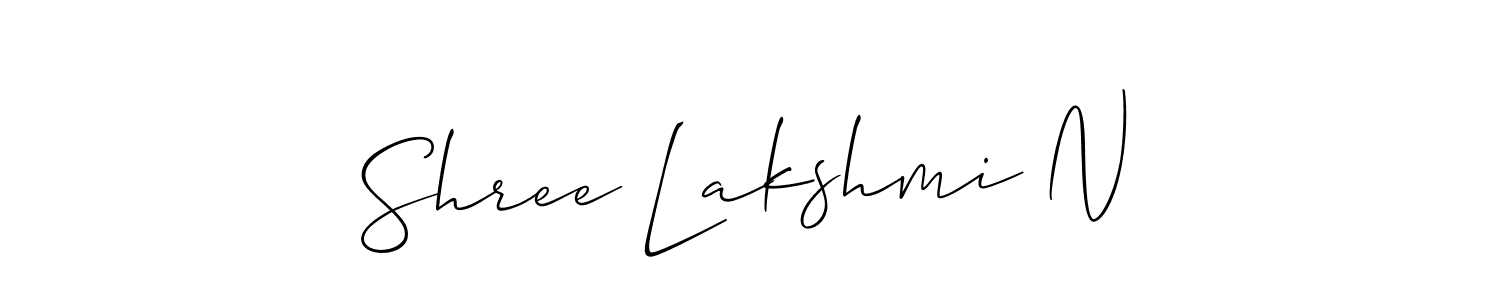 How to make Shree Lakshmi N name signature. Use Allison_Script style for creating short signs online. This is the latest handwritten sign. Shree Lakshmi N signature style 2 images and pictures png