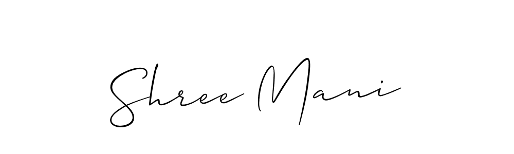 You should practise on your own different ways (Allison_Script) to write your name (Shree Mani) in signature. don't let someone else do it for you. Shree Mani signature style 2 images and pictures png