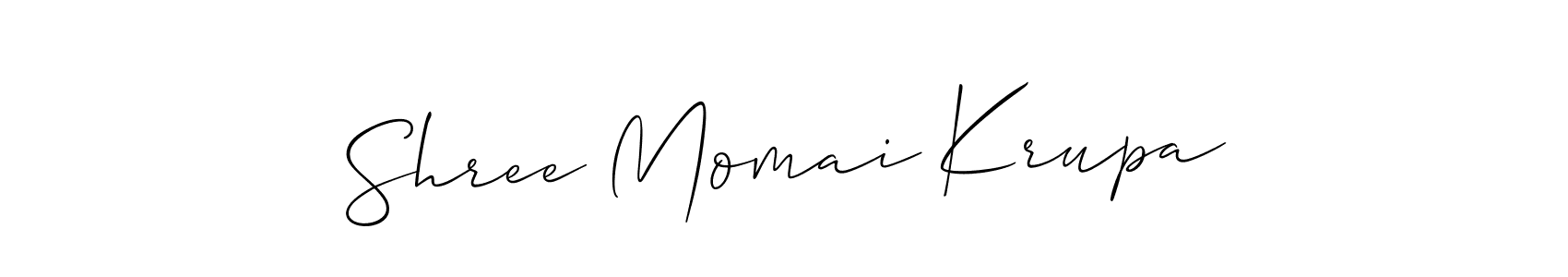 Check out images of Autograph of Shree Momai Krupa name. Actor Shree Momai Krupa Signature Style. Allison_Script is a professional sign style online. Shree Momai Krupa signature style 2 images and pictures png