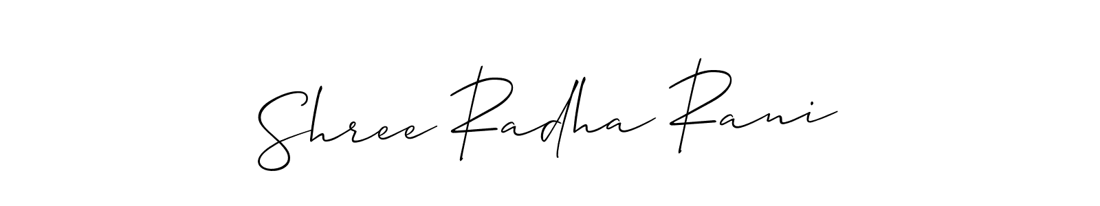 You should practise on your own different ways (Allison_Script) to write your name (Shree Radha Rani) in signature. don't let someone else do it for you. Shree Radha Rani signature style 2 images and pictures png