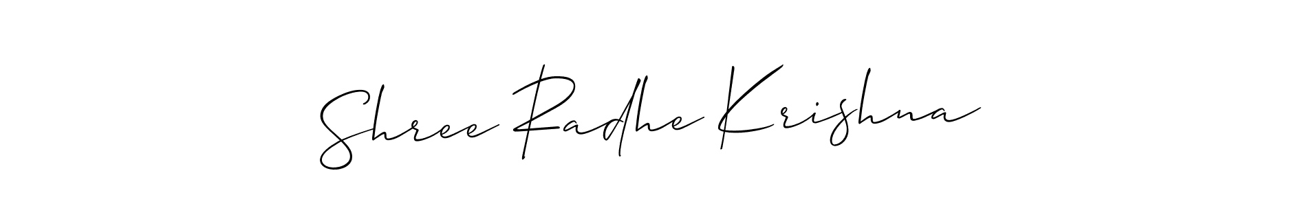 Allison_Script is a professional signature style that is perfect for those who want to add a touch of class to their signature. It is also a great choice for those who want to make their signature more unique. Get Shree Radhe Krishna name to fancy signature for free. Shree Radhe Krishna signature style 2 images and pictures png