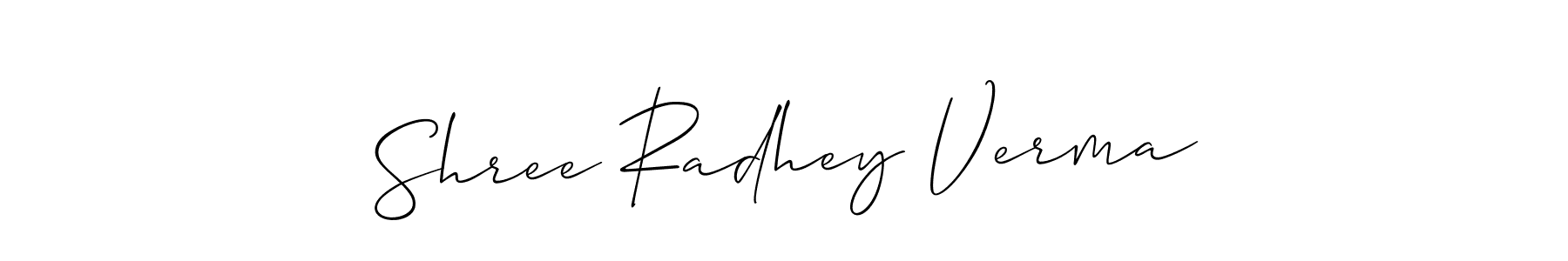 You can use this online signature creator to create a handwritten signature for the name Shree Radhey Verma. This is the best online autograph maker. Shree Radhey Verma signature style 2 images and pictures png