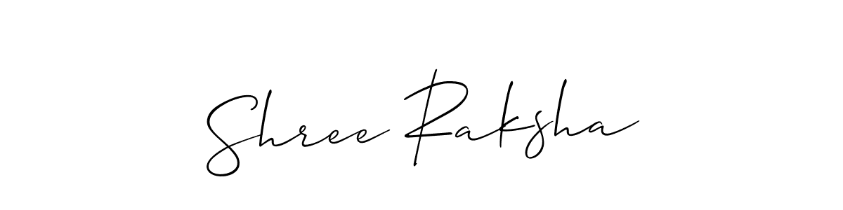 You should practise on your own different ways (Allison_Script) to write your name (Shree Raksha) in signature. don't let someone else do it for you. Shree Raksha signature style 2 images and pictures png