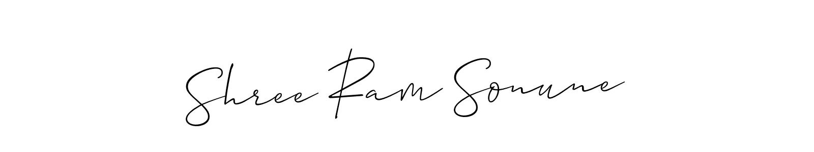 How to Draw Shree Ram Sonune signature style? Allison_Script is a latest design signature styles for name Shree Ram Sonune. Shree Ram Sonune signature style 2 images and pictures png