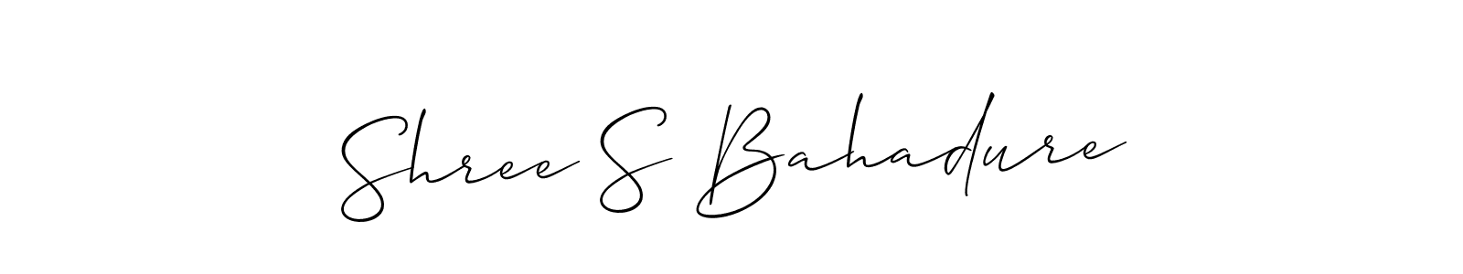 Also we have Shree S Bahadure name is the best signature style. Create professional handwritten signature collection using Allison_Script autograph style. Shree S Bahadure signature style 2 images and pictures png