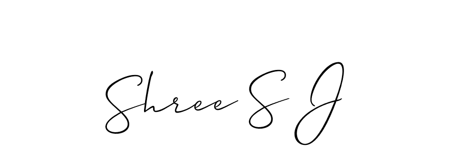 Design your own signature with our free online signature maker. With this signature software, you can create a handwritten (Allison_Script) signature for name Shree S J. Shree S J signature style 2 images and pictures png