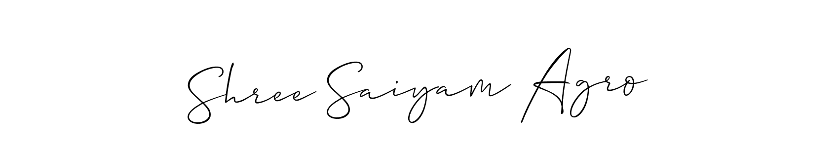 Make a beautiful signature design for name Shree Saiyam Agro. With this signature (Allison_Script) style, you can create a handwritten signature for free. Shree Saiyam Agro signature style 2 images and pictures png