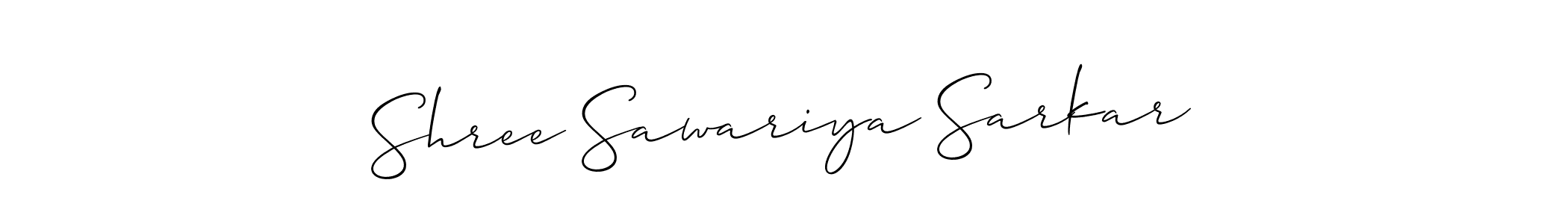 How to make Shree Sawariya Sarkar name signature. Use Allison_Script style for creating short signs online. This is the latest handwritten sign. Shree Sawariya Sarkar signature style 2 images and pictures png