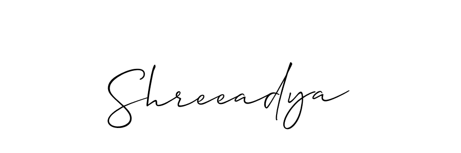 Also You can easily find your signature by using the search form. We will create Shreeadya name handwritten signature images for you free of cost using Allison_Script sign style. Shreeadya signature style 2 images and pictures png