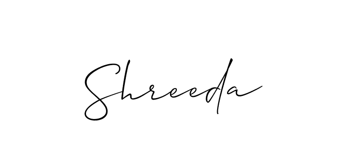 Make a beautiful signature design for name Shreeda. With this signature (Allison_Script) style, you can create a handwritten signature for free. Shreeda signature style 2 images and pictures png