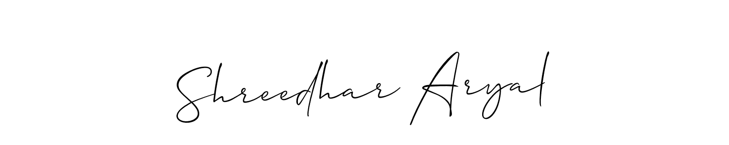 if you are searching for the best signature style for your name Shreedhar Aryal. so please give up your signature search. here we have designed multiple signature styles  using Allison_Script. Shreedhar Aryal signature style 2 images and pictures png