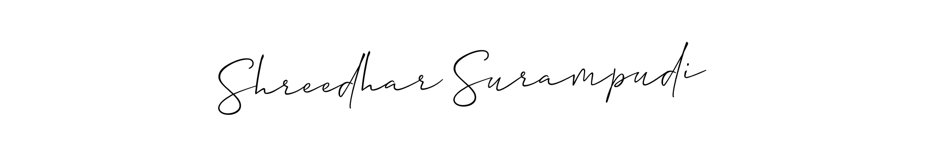 Also You can easily find your signature by using the search form. We will create Shreedhar Surampudi name handwritten signature images for you free of cost using Allison_Script sign style. Shreedhar Surampudi signature style 2 images and pictures png