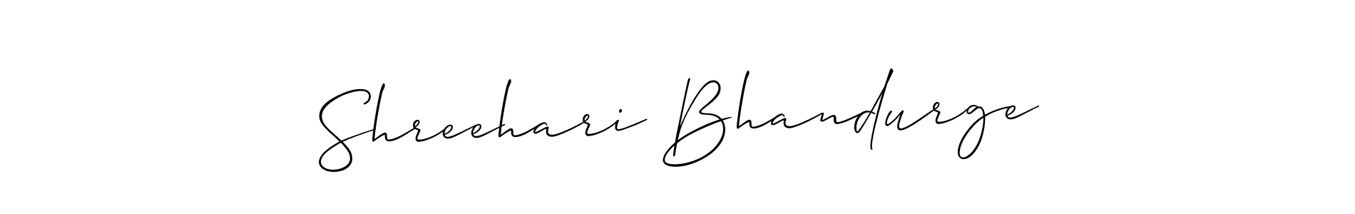 Make a beautiful signature design for name Shreehari Bhandurge. With this signature (Allison_Script) style, you can create a handwritten signature for free. Shreehari Bhandurge signature style 2 images and pictures png