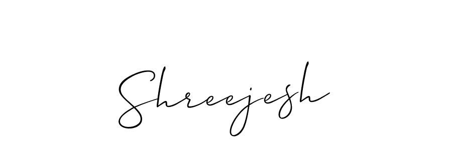 You should practise on your own different ways (Allison_Script) to write your name (Shreejesh) in signature. don't let someone else do it for you. Shreejesh signature style 2 images and pictures png