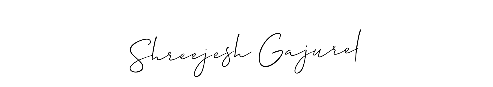 It looks lik you need a new signature style for name Shreejesh Gajurel. Design unique handwritten (Allison_Script) signature with our free signature maker in just a few clicks. Shreejesh Gajurel signature style 2 images and pictures png