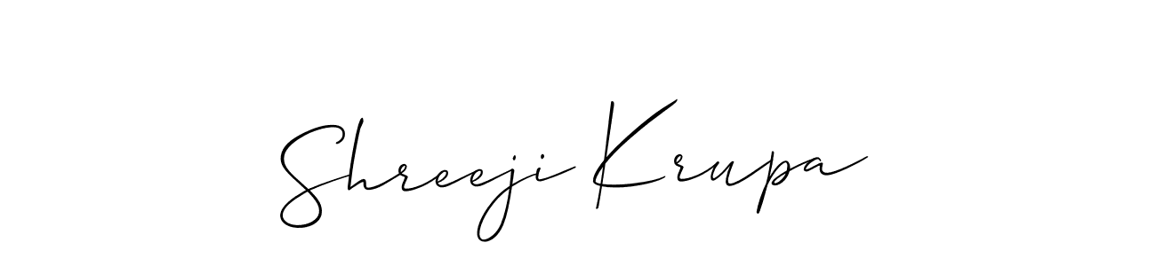 It looks lik you need a new signature style for name Shreeji Krupa. Design unique handwritten (Allison_Script) signature with our free signature maker in just a few clicks. Shreeji Krupa signature style 2 images and pictures png