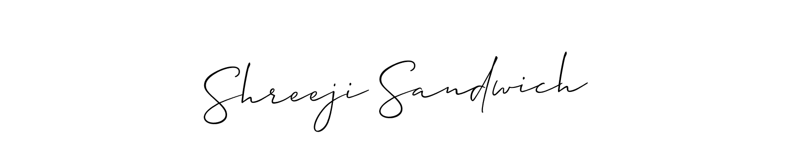 if you are searching for the best signature style for your name Shreeji Sandwich. so please give up your signature search. here we have designed multiple signature styles  using Allison_Script. Shreeji Sandwich signature style 2 images and pictures png