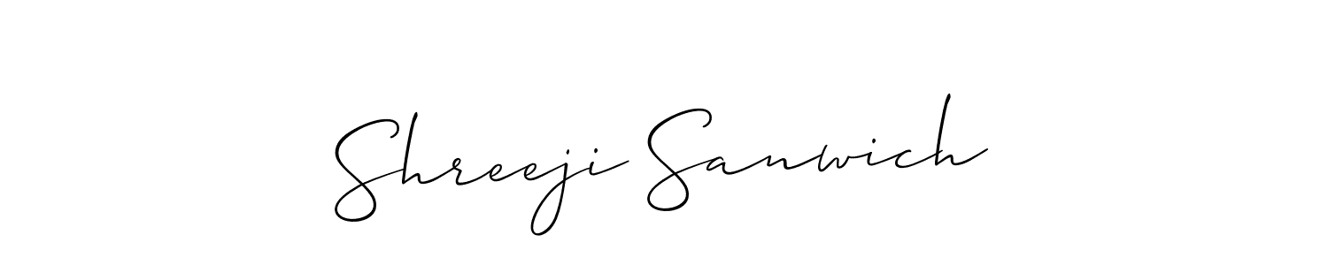 Also we have Shreeji Sanwich name is the best signature style. Create professional handwritten signature collection using Allison_Script autograph style. Shreeji Sanwich signature style 2 images and pictures png