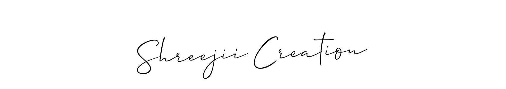 Also we have Shreejii Creation name is the best signature style. Create professional handwritten signature collection using Allison_Script autograph style. Shreejii Creation signature style 2 images and pictures png