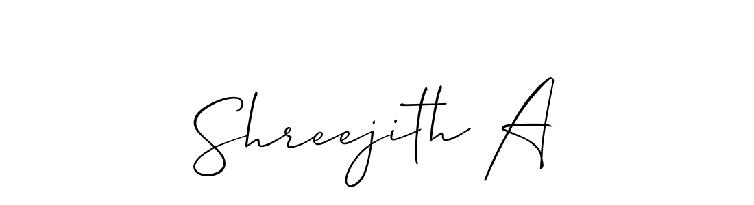 This is the best signature style for the Shreejith A name. Also you like these signature font (Allison_Script). Mix name signature. Shreejith A signature style 2 images and pictures png