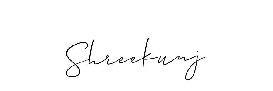 Make a beautiful signature design for name Shreekunj. With this signature (Allison_Script) style, you can create a handwritten signature for free. Shreekunj signature style 2 images and pictures png
