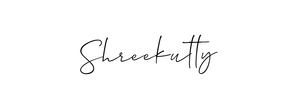 Use a signature maker to create a handwritten signature online. With this signature software, you can design (Allison_Script) your own signature for name Shreekutty. Shreekutty signature style 2 images and pictures png