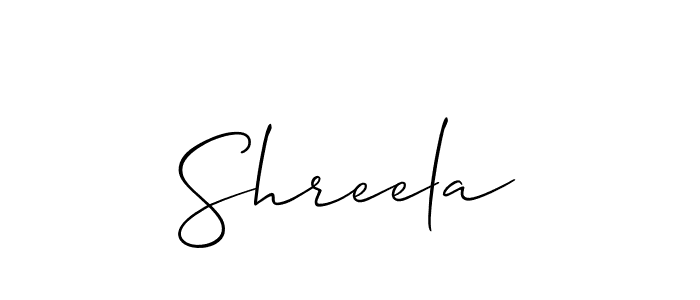 Create a beautiful signature design for name Shreela. With this signature (Allison_Script) fonts, you can make a handwritten signature for free. Shreela signature style 2 images and pictures png