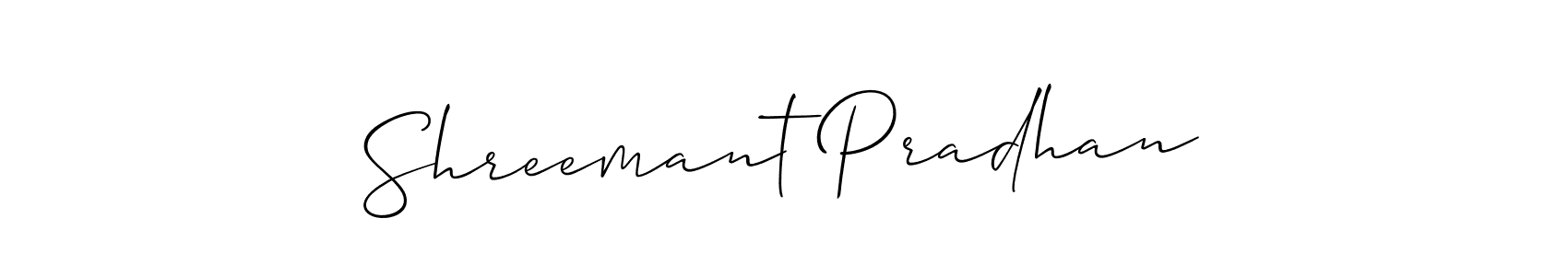 Make a beautiful signature design for name Shreemant Pradhan. With this signature (Allison_Script) style, you can create a handwritten signature for free. Shreemant Pradhan signature style 2 images and pictures png