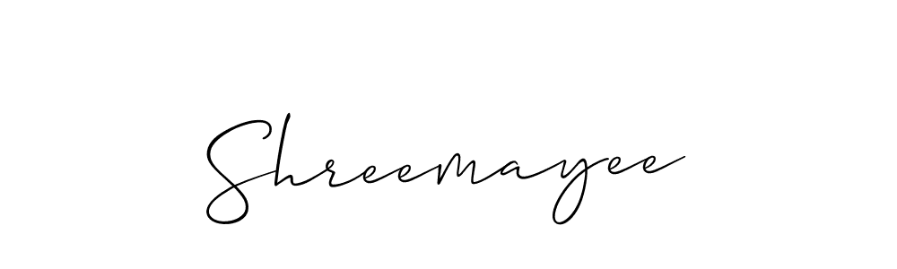 How to make Shreemayee signature? Allison_Script is a professional autograph style. Create handwritten signature for Shreemayee name. Shreemayee signature style 2 images and pictures png
