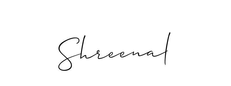 Allison_Script is a professional signature style that is perfect for those who want to add a touch of class to their signature. It is also a great choice for those who want to make their signature more unique. Get Shreenal name to fancy signature for free. Shreenal signature style 2 images and pictures png