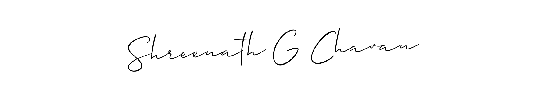 Create a beautiful signature design for name Shreenath G Chavan. With this signature (Allison_Script) fonts, you can make a handwritten signature for free. Shreenath G Chavan signature style 2 images and pictures png