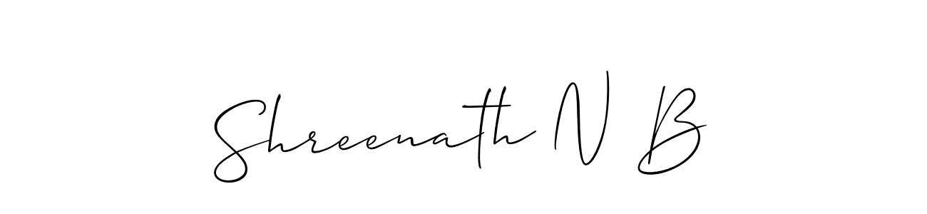 How to make Shreenath N B signature? Allison_Script is a professional autograph style. Create handwritten signature for Shreenath N B name. Shreenath N B signature style 2 images and pictures png