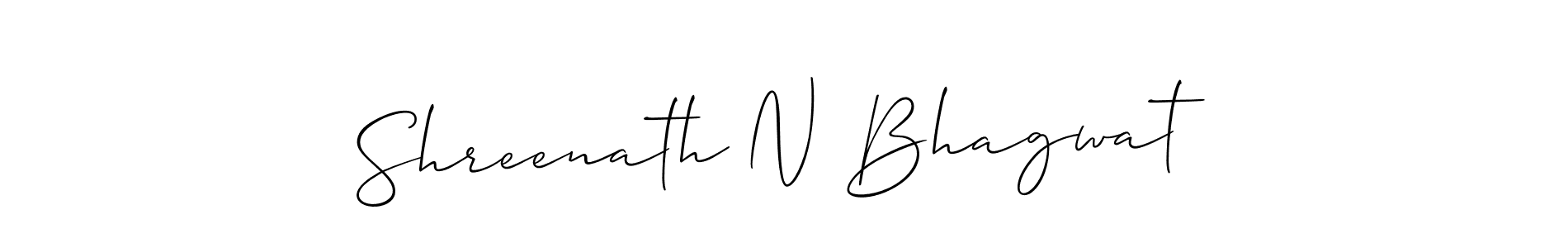 Create a beautiful signature design for name Shreenath N Bhagwat. With this signature (Allison_Script) fonts, you can make a handwritten signature for free. Shreenath N Bhagwat signature style 2 images and pictures png