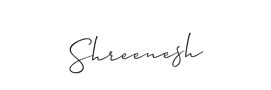 Make a beautiful signature design for name Shreenesh. With this signature (Allison_Script) style, you can create a handwritten signature for free. Shreenesh signature style 2 images and pictures png