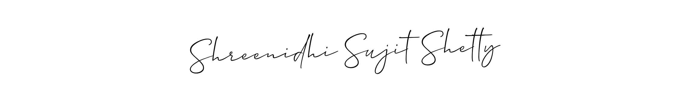Also You can easily find your signature by using the search form. We will create Shreenidhi Sujit Shetty name handwritten signature images for you free of cost using Allison_Script sign style. Shreenidhi Sujit Shetty signature style 2 images and pictures png