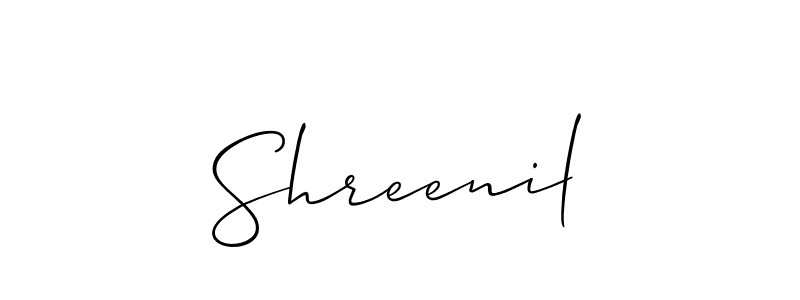 How to make Shreenil name signature. Use Allison_Script style for creating short signs online. This is the latest handwritten sign. Shreenil signature style 2 images and pictures png