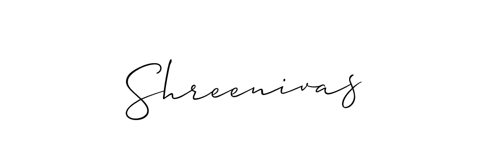 The best way (Allison_Script) to make a short signature is to pick only two or three words in your name. The name Shreenivas include a total of six letters. For converting this name. Shreenivas signature style 2 images and pictures png