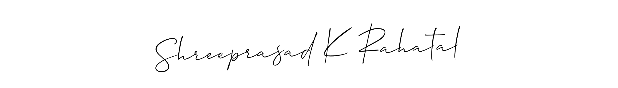 Create a beautiful signature design for name Shreeprasad K Rahatal. With this signature (Allison_Script) fonts, you can make a handwritten signature for free. Shreeprasad K Rahatal signature style 2 images and pictures png