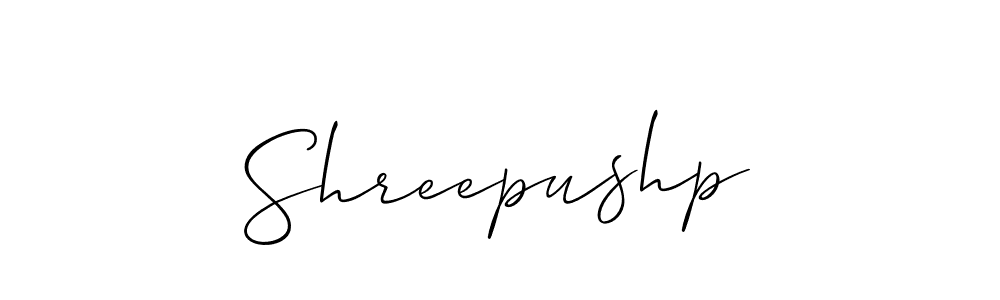 How to make Shreepushp signature? Allison_Script is a professional autograph style. Create handwritten signature for Shreepushp name. Shreepushp signature style 2 images and pictures png